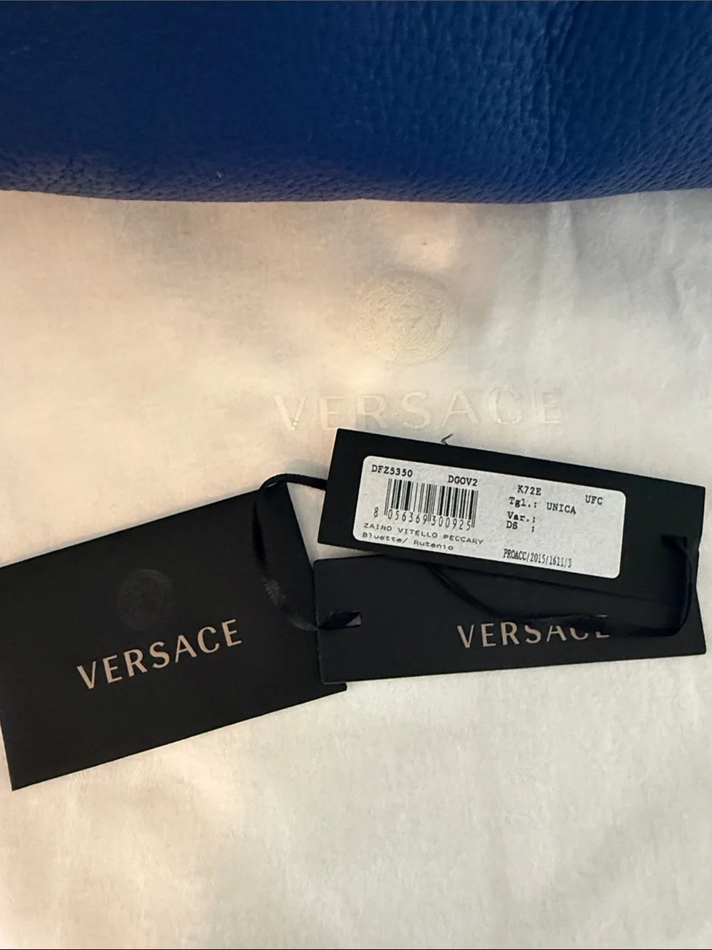 New Versace Royal Blue Leather Medusa Backpack